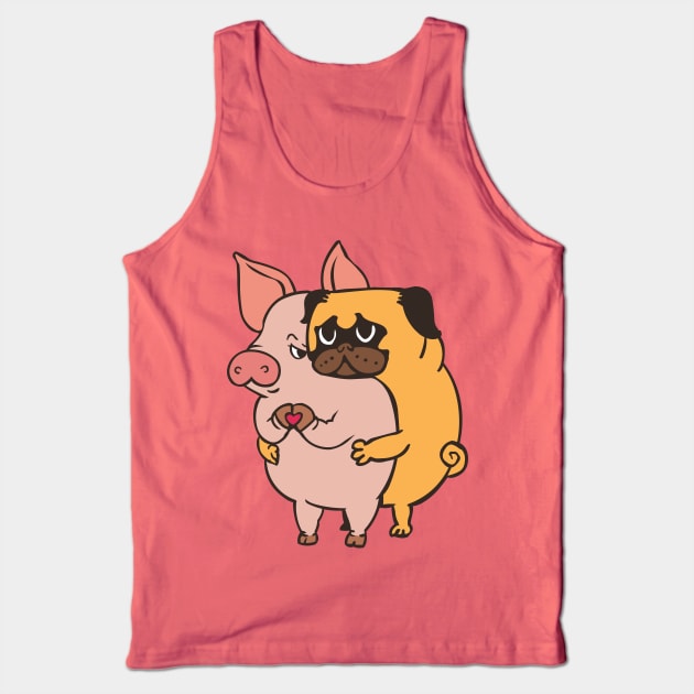 Friend Not Food Pug Tank Top by huebucket